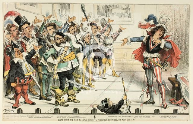 Scene from the New National Operetta, from Puck, 1883. Creator: Joseph Keppler.