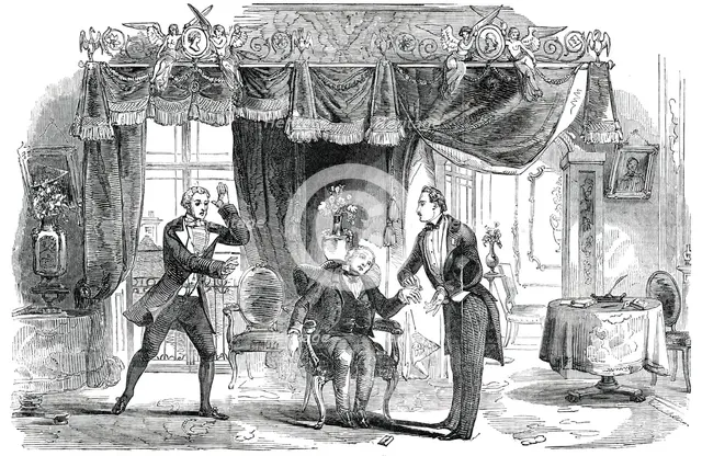 Scene from the New Comedy of "The Catspaw", at the Haymarket Theatre, 1850. Creator: Unknown.