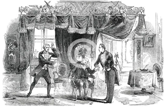 Scene from the New Comedy of "The Catspaw", at the Haymarket Theatre, 1850. Creator: Unknown.