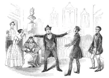 Scene from the new drama of "Martin Chuzzlewit" at the Lyceum Theatre, 1844. Creator: Unknown
