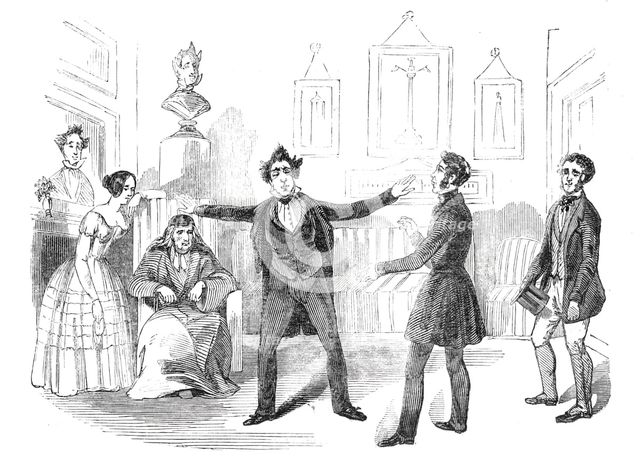 Scene from the new drama of "Martin Chuzzlewit" at the Lyceum Theatre, 1844. Creator: Unknown.