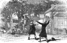 Scene from the New Drama of "The Courier of Lyons", at the Princess Theatre, 1854. Creator: Unknown