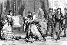 Scene from the new play, "Clancarty," at the Olympic Theatre, 1874. Creator: Unknown