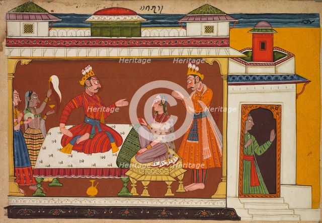 Scene from the "Shangri" Ramayana (History or Rama), 1690-1710. Creator: Unknown.