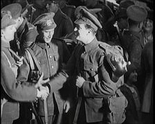 Scene from the Short Silent Feature Film Poppies of Flanders A Group of Male Actors..., 1920s. Creator: British Pathe Ltd