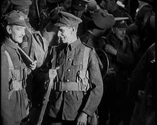 Scene from the Short Silent Feature Film Poppies of Flanders A Group of Male Actors..., 1920s. Creator: British Pathe Ltd