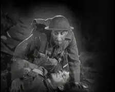 Scene from the Short Silent Feature Film Poppies of Flanders Two Male Actors..., 1920s. Creator: British Pathe Ltd