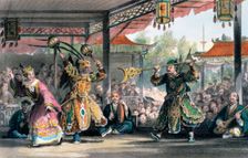 Scene from the Spectacle of The Sun and Moon' China, 1843. Creator: Thomas Allom