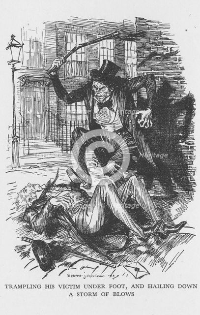 Scene from The Strange Case of Dr Jekyll and Mr Hyde by Robert Louis Stevenson, 1927. Artist: Edmund Joseph Sullivan