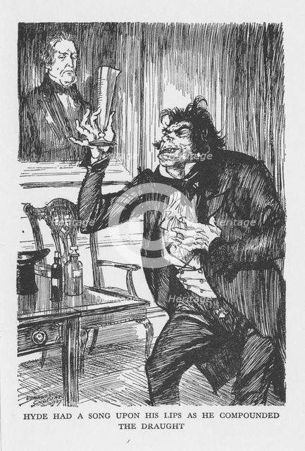 Scene from The Strange Case of Dr Jekyll and Mr Hyde by Robert Louis Stevenson, 1927. Artist: Edmund Joseph Sullivan