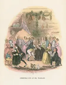 Scene from The Posthumous Papers of the Pickwick Club by Charles Dickens, 1836-1837. Artist: Hablot Knight Browne