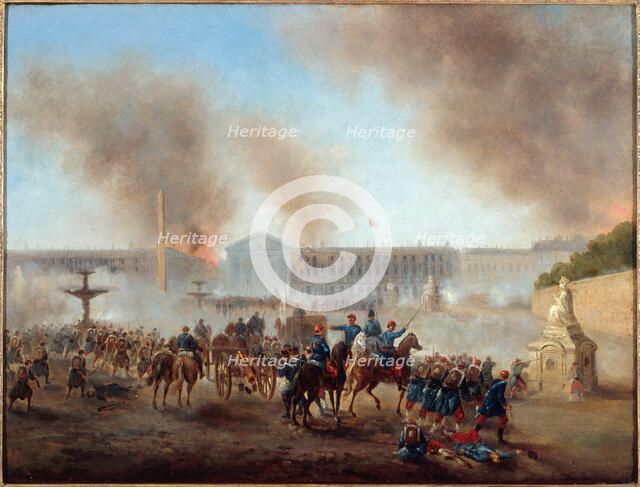 Scene from the Paris Commune, Place de la Concorde, 1871. Creator: Gustave Boulanger.