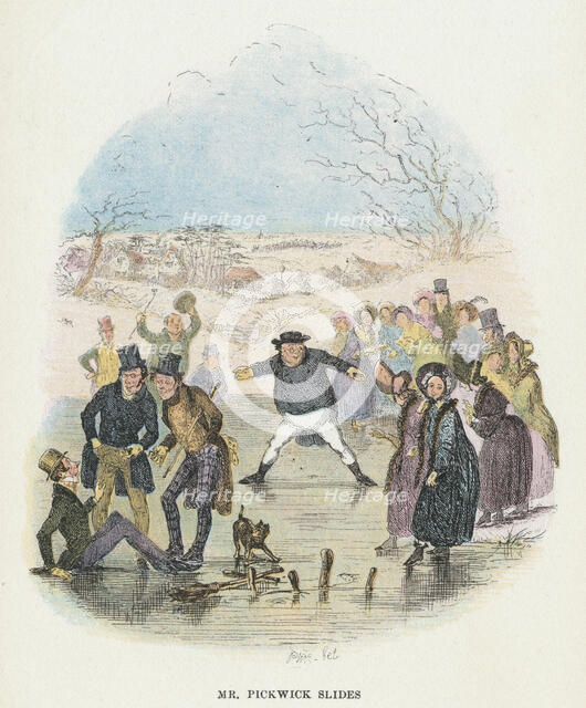 Scene from The Pickwick Papers by Charles Dickens, 1836. Artist: Hablot Knight Browne