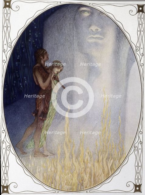 Scene from the play 'The Magic Flute', by W. A. Mozart, composed in 1791, 1910. Creator: Lefler Heinrich (1863-1919).