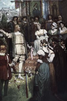 Scene from the play The Master Singers of Nuremberg by Richard Wagner, composed in 1864, 1908. Creator: Leeke, Ferdinand (1859-1923)