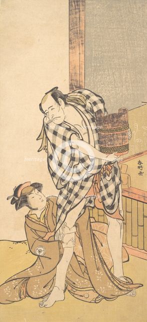 Scene from the Play Yoshitsune and the Thousand Cherry Trees (Yoshitsune..., 8th or 9th month, 1784. Creator: Katsukawa Shunko.