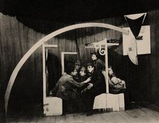 Scene from the play "Agents" by Sholem Aleichem. Set Designer Marc Chagall, 1921. Creator: Anonymous