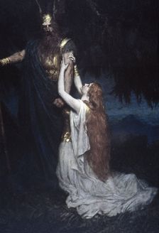 Scene from the play La Walkiria by Richard Wagner, composed in 1872, 1908. Creator: Leeke, Ferdinand (1859-1923)