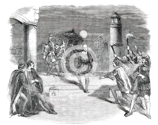 Scene from the Play of "Fiesco", at Drury-Lane Theatre, 1850. Creator: Unknown.