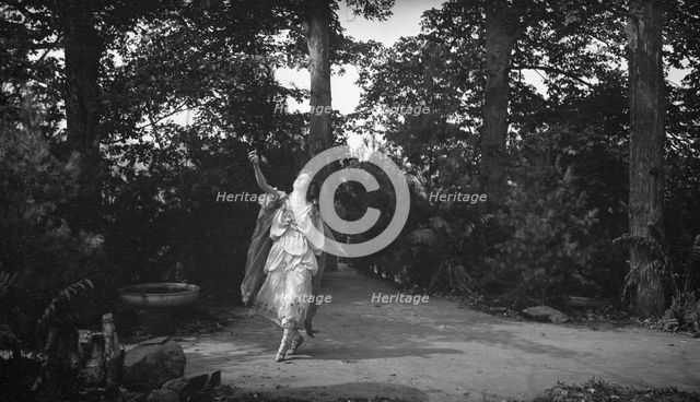 Scene from the play Sanctuary, A Bird Masque, by Percy MacKaye, in rehearsal for first..., 1913 Sept Creator: Arnold Genthe.