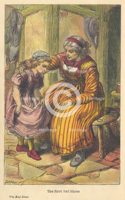 Scene from The Red Shoes by Hans Christian Andersen, c1879. Artist: Unknown