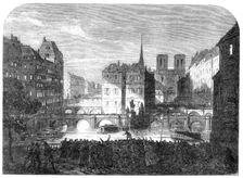 Scene from "The Workmen of Paris", at the Adelphi Theatre; Paris by Moonlight, 1864. Creator: Unknown