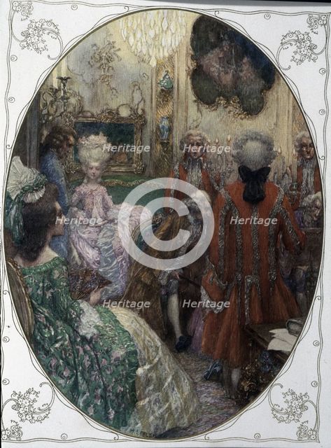 Scene from the work 'Quartet A 'by W. A. Mozart, 1910. Creator: Lefler Heinrich (1863-1919).