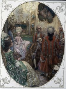Scene from the work Quartet A by W. A. Mozart, 1910. Creator: Lefler Heinrich (1863-1919)
