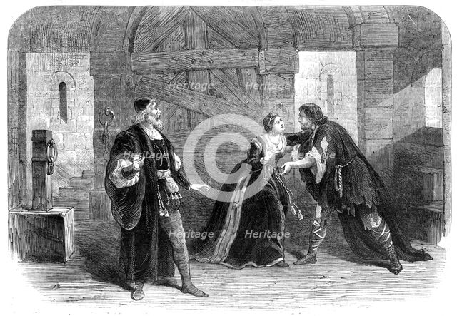 Scene from "The Watch-Cry," at the Lyceum Theatre, 1865.  Creator: Unknown.