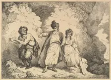Scene from the Tempest: Caliban, Prospero and Miranda, [1783-87] reissued 1801. Creator: Thomas Rowlandson