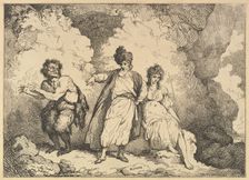Scene from the Tempest: Caliban, Prospero and Miranda, [1783-87] reissued 1801. Creator: Thomas Rowlandson