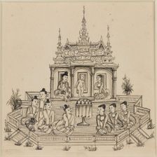 Scene from the Vessantara Jataka, c1880