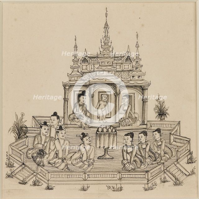 Scene from the Vessantara Jataka, c1880. Artist: Unknown.
