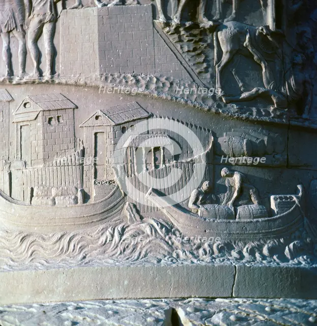 Scene from Trajan's column, Rome. Showing the loading of ships, 2nd century. Artist: Unknown