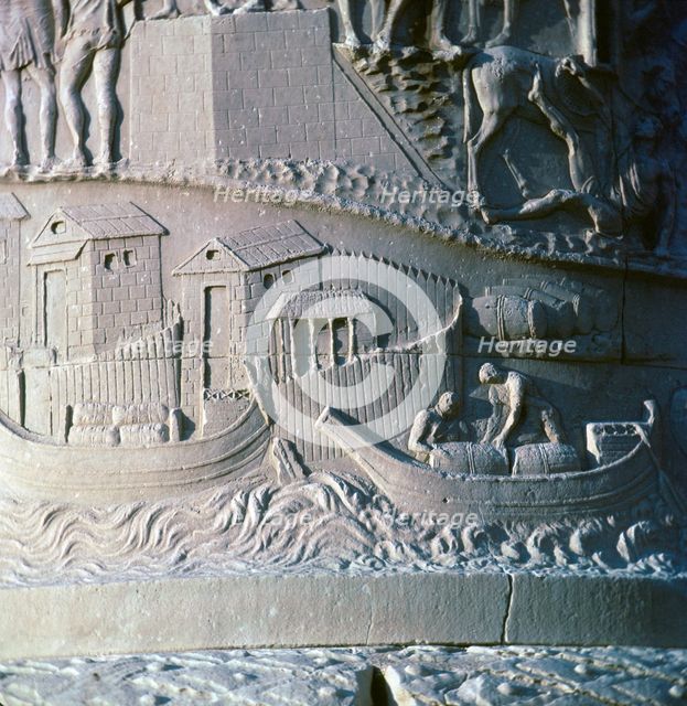 Scene from Trajan's column, Rome. Showing the loading of ships, 2nd century. Artist: Unknown