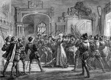 Scene from "'Twixt Axe and Crown," at the Queen's Theatre, 1870. Creator: Unknown