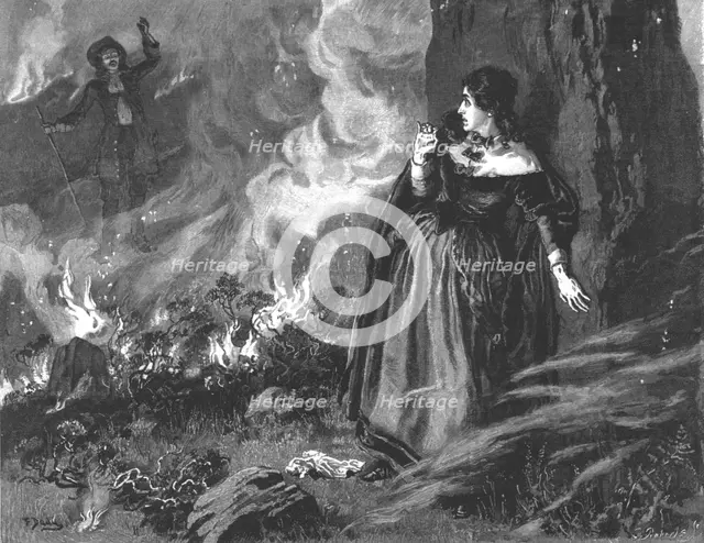 Scene from "Urith: A Tale of Dartmoor", By Sabine Baring-Gould, MA, 1890. Creator: Frank Dadd.