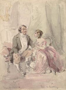 Scene from Vanity Fair: "Jos and Becky", 1848-80. Creator: (?) Jerry Barret