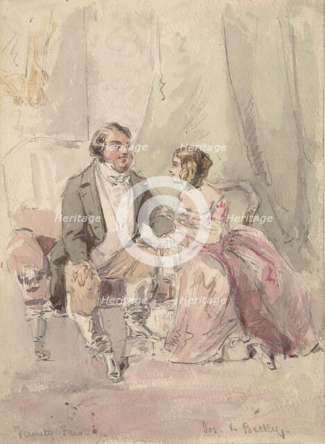 Scene from Vanity Fair: "Jos and Becky", 1848-80. Creator: (?) Jerry Barret.