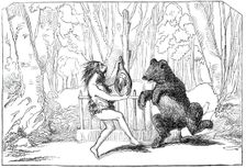 Scene from "Valentine and Orson", at the Lyceum Theatre, 1844. Creator: Unknown