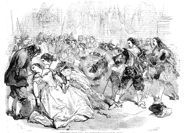 Scene from Verdi's Opera, "La Traviata", at Her Majesty's Theatre, 1856.  Creator: Unknown.