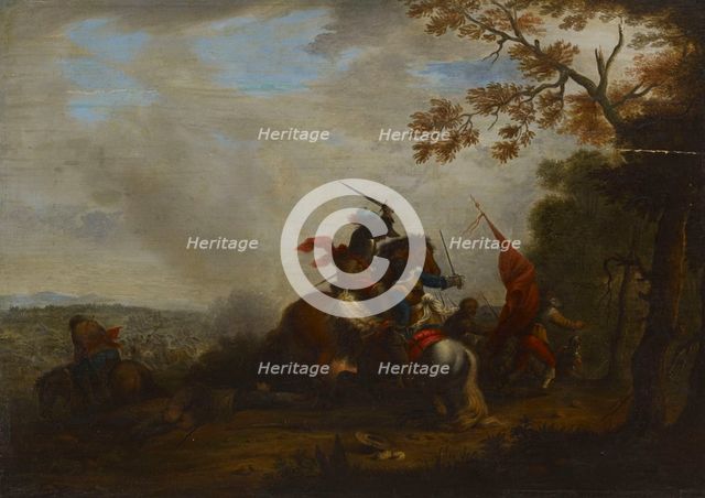 Scene from a cavalry battle, c1640-1660. Creator: Philip Wouverman.