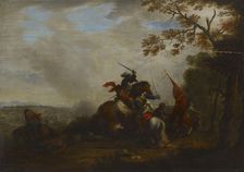 Scene from a cavalry battle, c1640-1660. Creator: Philip Wouverman