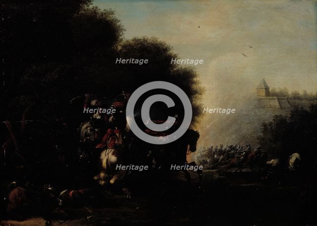 Scene from a cavalry battle, c1640-1660. Creator: Philip Wouverman.