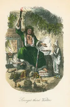 Scene from A Christmas Carol by Charles Dickens, 1843. Artist: John Leech