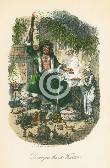 Scene from A Christmas Carol by Charles Dickens, 1843. Artist: John Leech