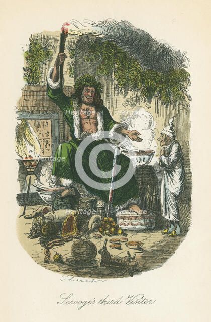 Scene from A Christmas Carol by Charles Dickens, 1843. Artist: John Leech