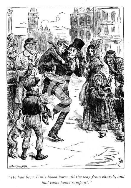 Scene from A Christmas Carol by Charles Dickens, 1843. Artist: Unknown