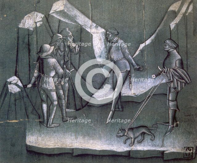 Scene from a story of chivalry, c1400. Artist: Anon