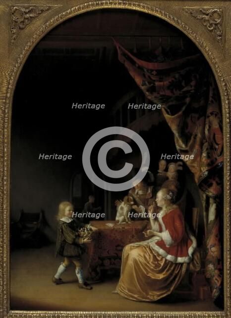 Scene from a Wealthy Dutch Home, 1663. Creator: Pieter Cornelisz. van Slingeland.